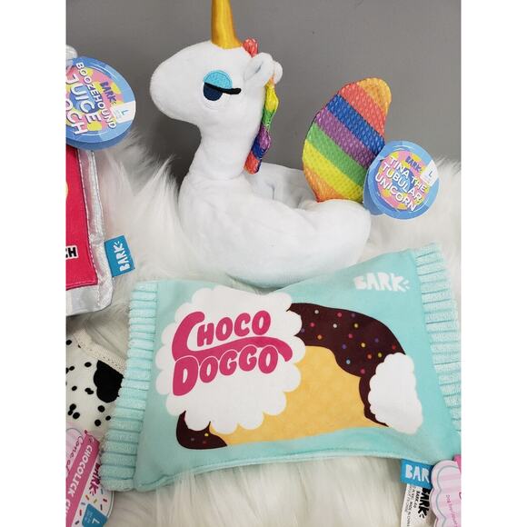 BARK BOX LOT 4 DOG TOY GIRL LARGE‎ ICE CREAM CONE UNICORN CHOCO CHOCOLICK BEACH - Picture 10 of 10